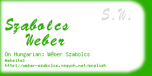 szabolcs weber business card